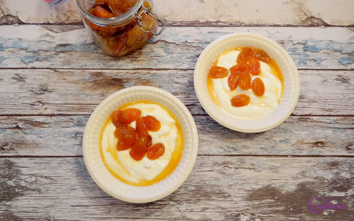 Griekse yoghurt met gekonfijte kumquats | Culinea.nl