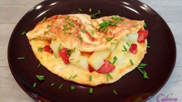 Omelet met koolraap en chorizo