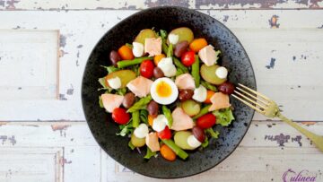 Salade met groene asperges en zalm