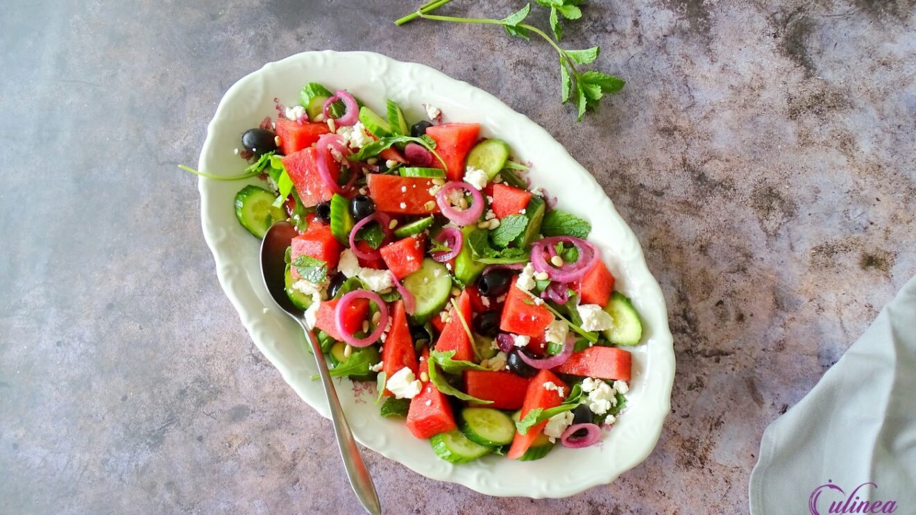 Salade met watermeloen en feta