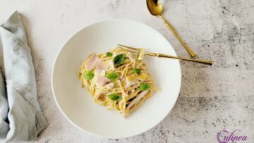 Spaghetti Carbonara met gerookte forel