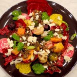 Salade met Dupuis linzen en geroosterde groenten