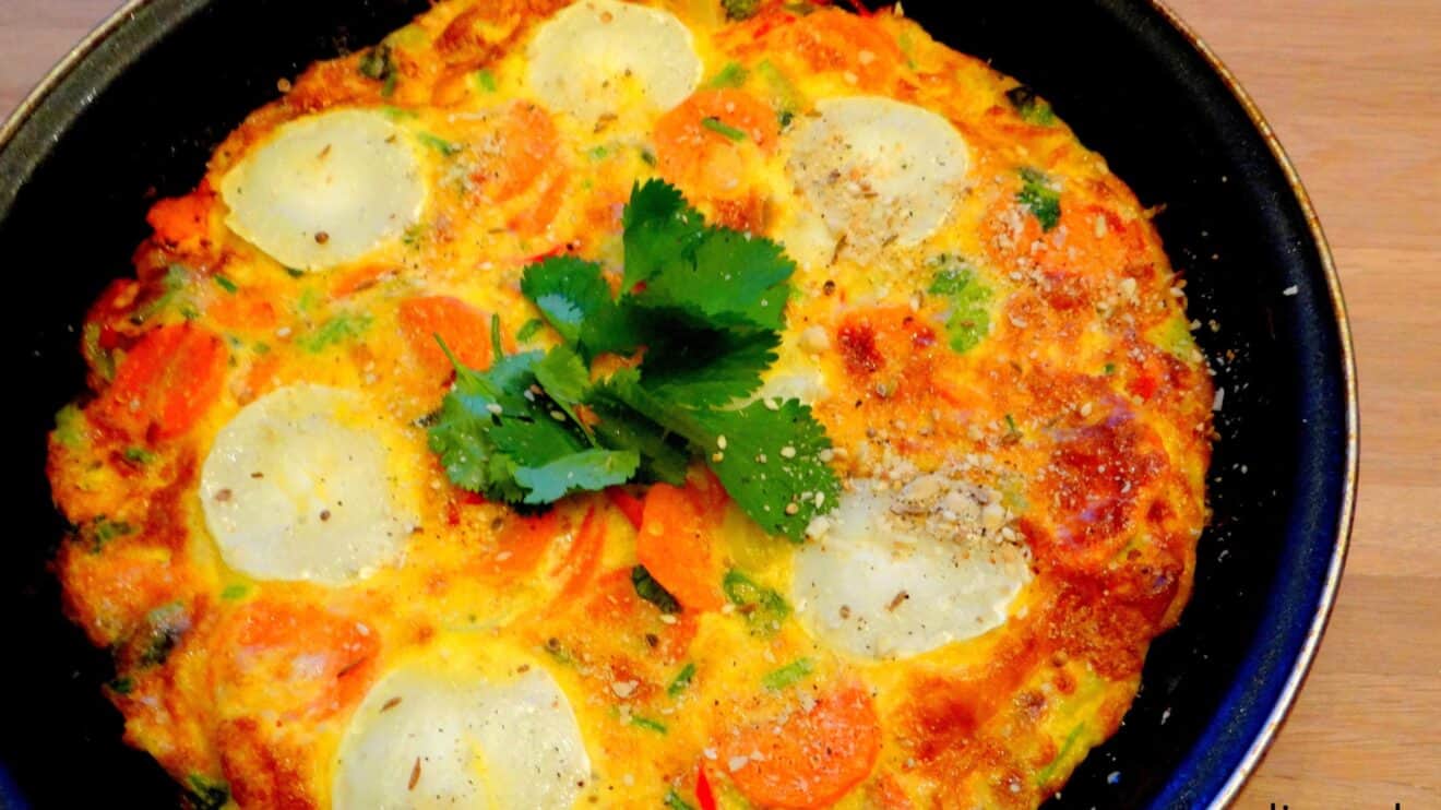 Wortelfrittata met geitenkaas