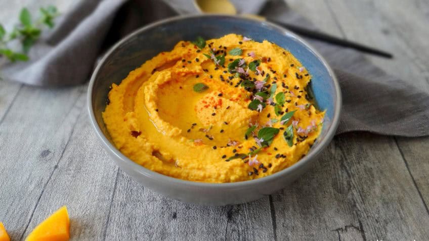 Lekkere zelfgemaakte pompoenhummus