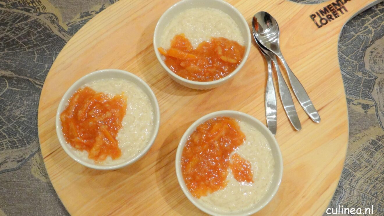Rijstpudding met sinaasappelmarmelade