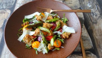 Panzanella met geroosterde groenten