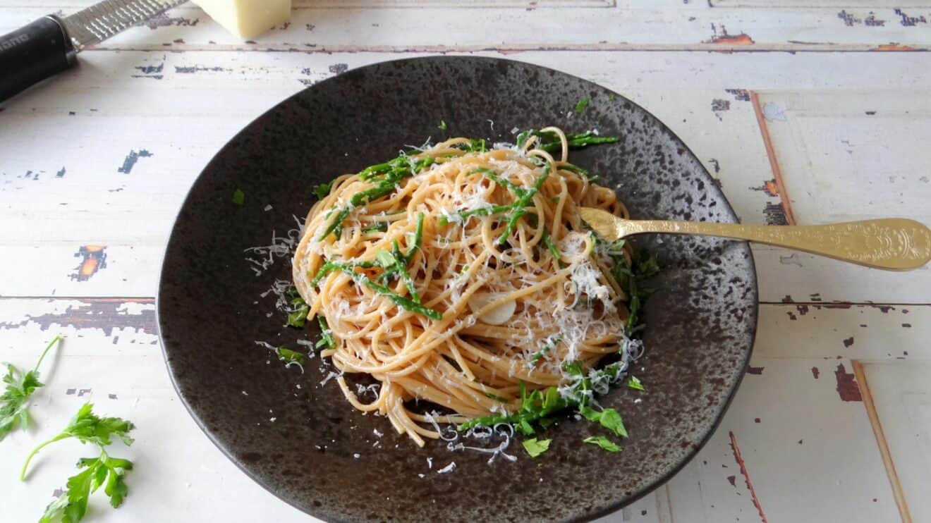 Spaghetti met zeekraal