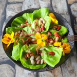 Salade met Hollandse bonenmix en uitgebakken spekjes
