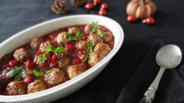 Gehaktballetjes in cranberrysaus