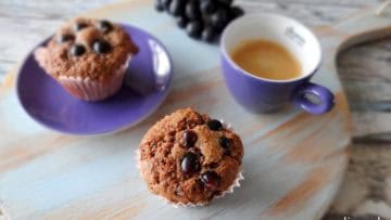 Chocolade muffins met druiven