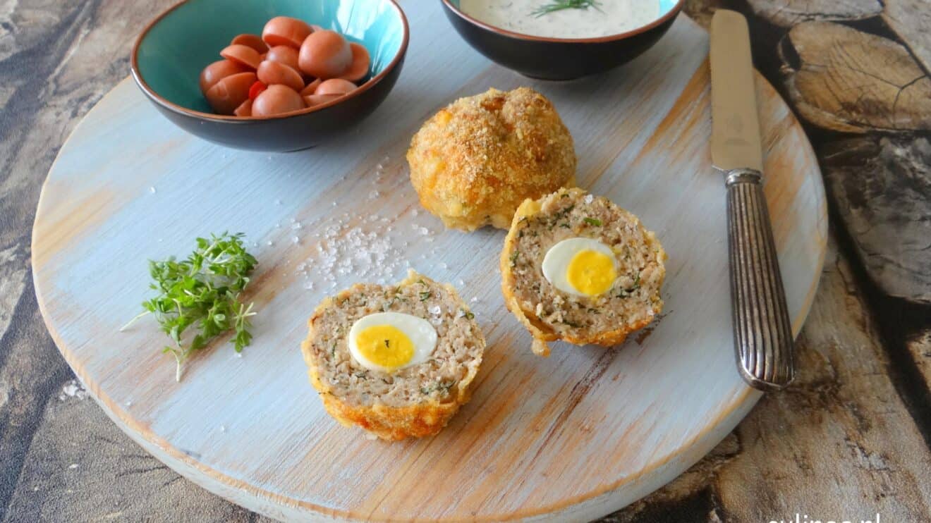 Scotch Eggs gemaakt van kwarteleitjes