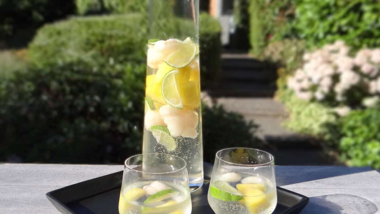 Witte tropische sangria