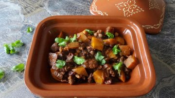 Tajine met rundvlees en pompoen