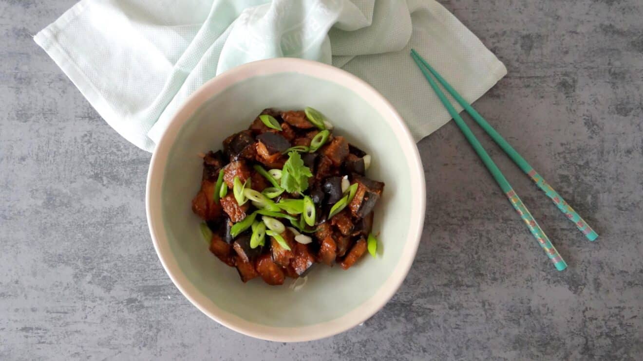 Aubergines met miso en sojasaus