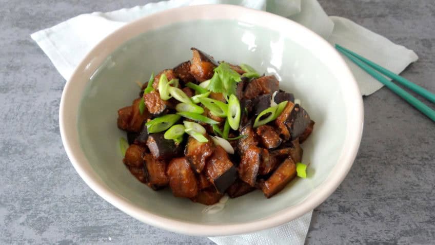 Aubergines met miso en sojasaus