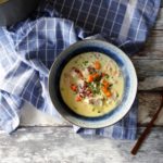 Romige soep met kalkoen en rijst