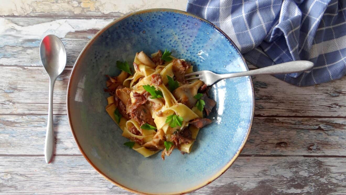 Pappardelle met pulled confit de canard