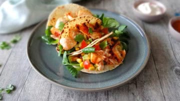 Taco’s met pulled zalm en bbq saus