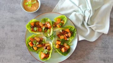 Vegetarische slawraps met tempeh