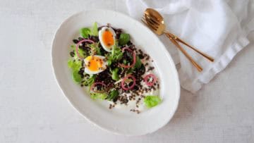 Salade met crispy linzen