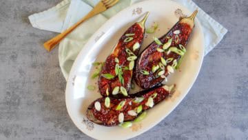 Aubergines uit de oven met miso