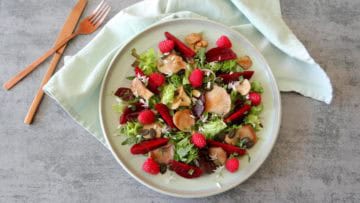 Bietjes salade met oesterzwammen