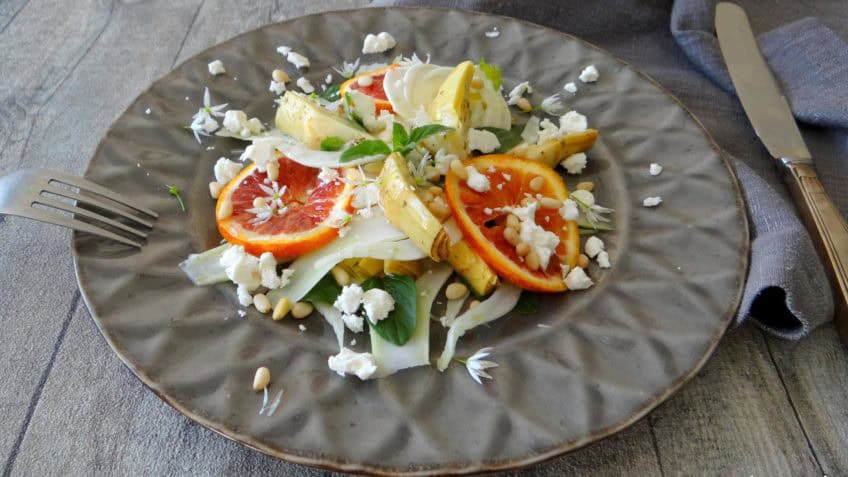 Venkel artisjoksalade met feta