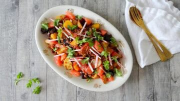 Speltsalade met groenten uit de polder