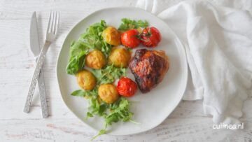 Mosterd kip en aardappelen uit de oven