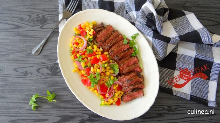 Bavette met tomaten maïssalsa