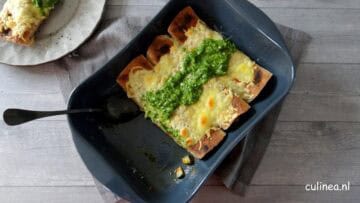 Enchilada met vegetarische kip en groente