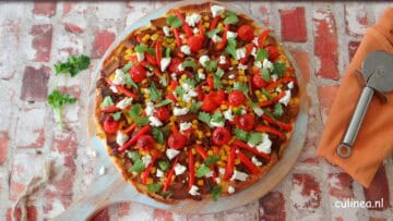 Vegetarische kebab pizza