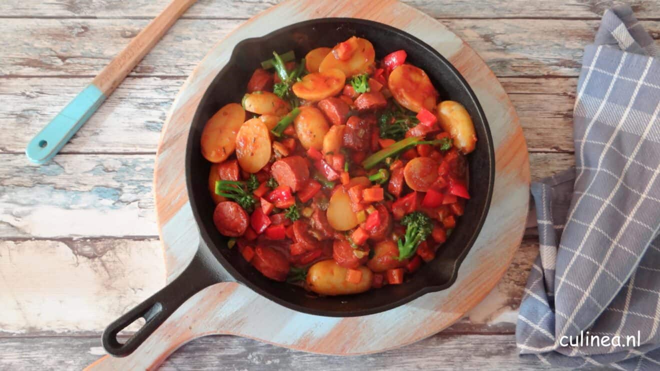 Groente stoofpot met chorizo