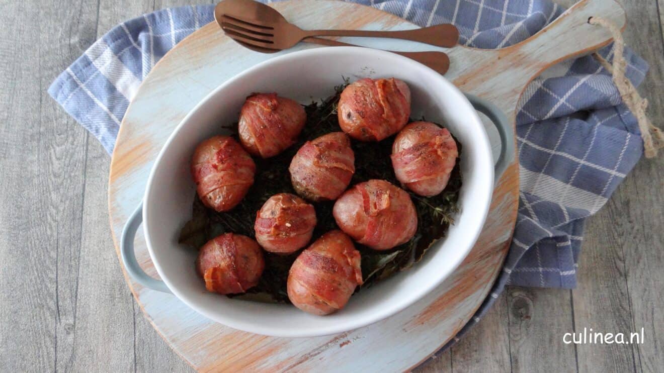 Aardappelen met spek uit de oven