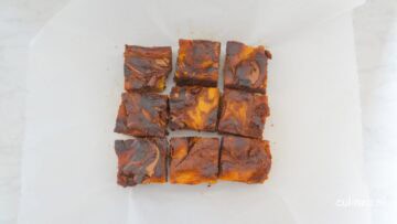 Chocolade brownies met pompoen