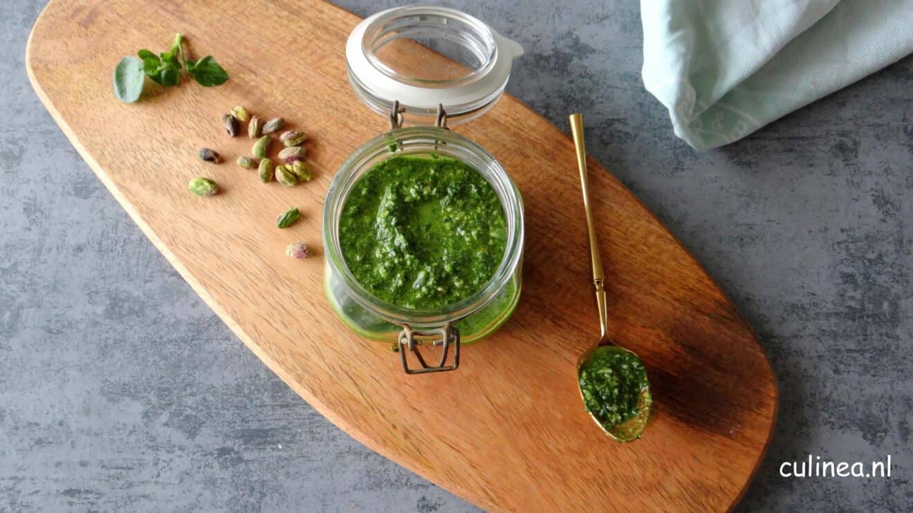 Waterkers pesto met pistachenoten