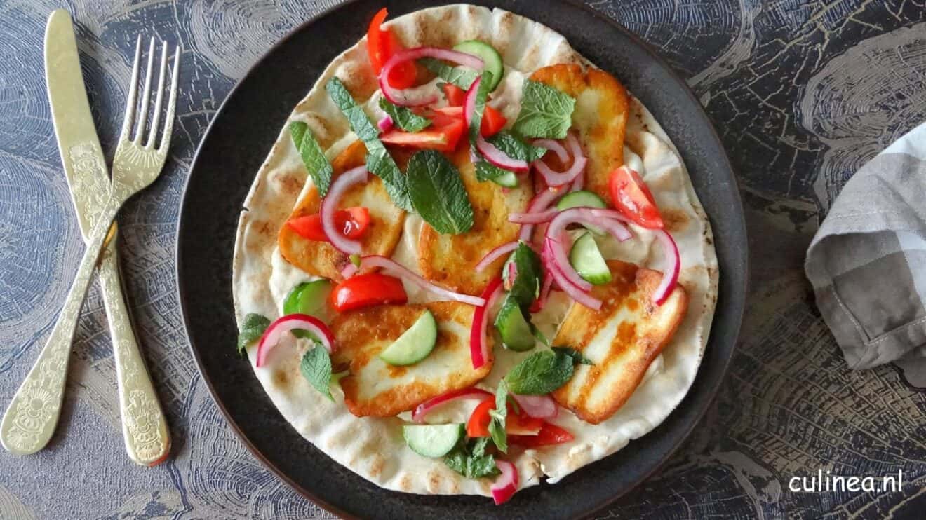 Vegetarische halloumi gyros