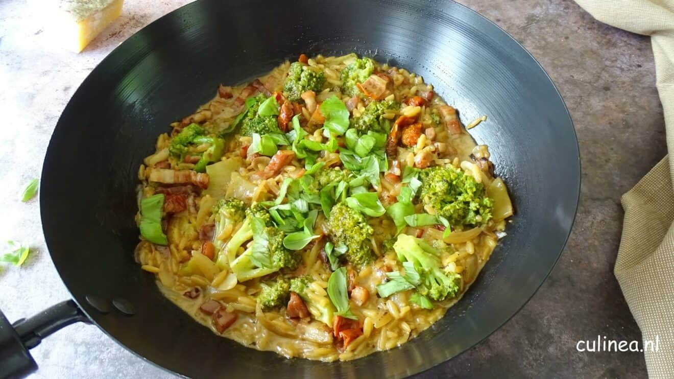 Orzo met broccoli en roomsaus