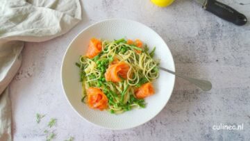 Spaghetti met gerookte zalm