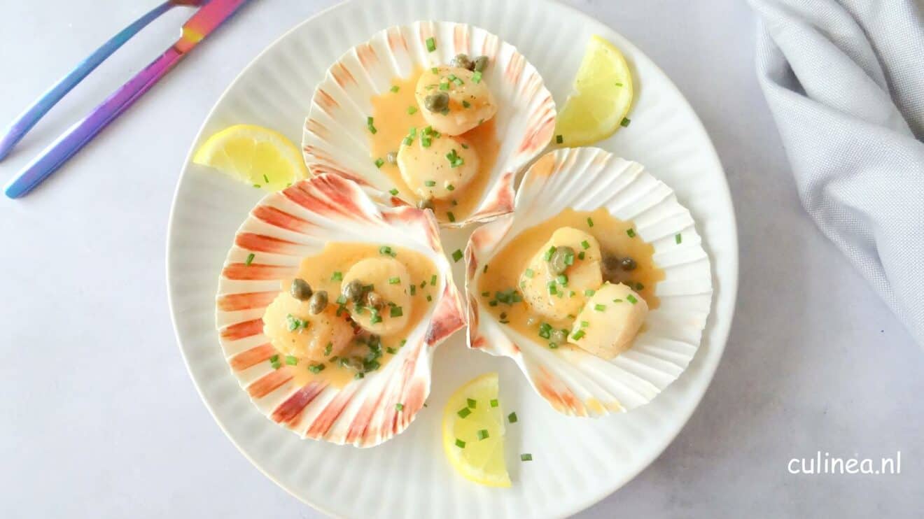 Coquilles met kappertjes en citroen