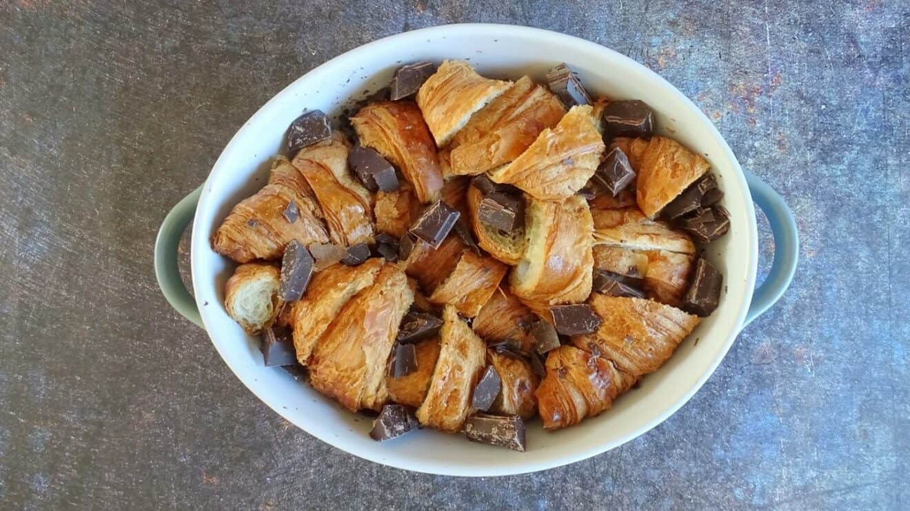 Croissant mocca broodpudding met Amarula