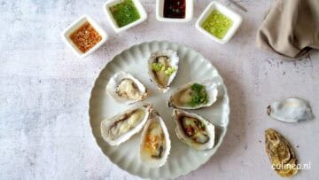 Oesters met 4 verschillende dressings