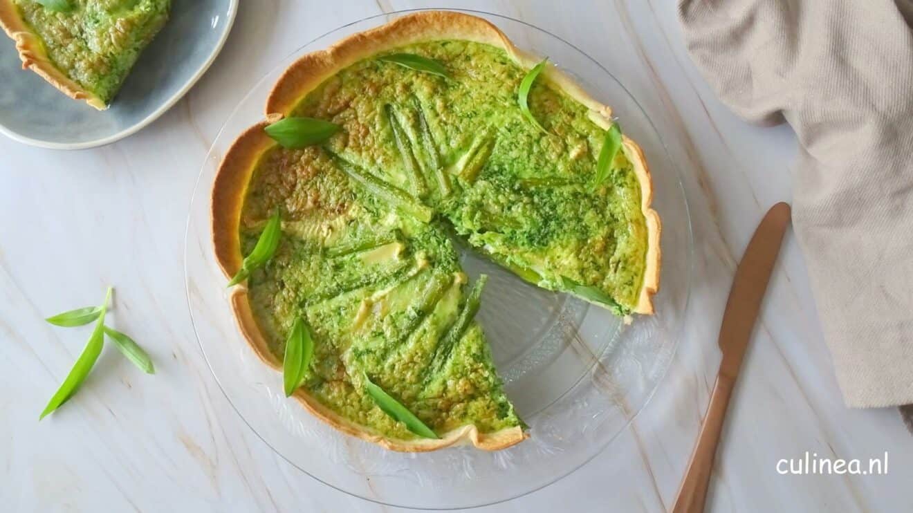 Quiche met groene asperges en brie