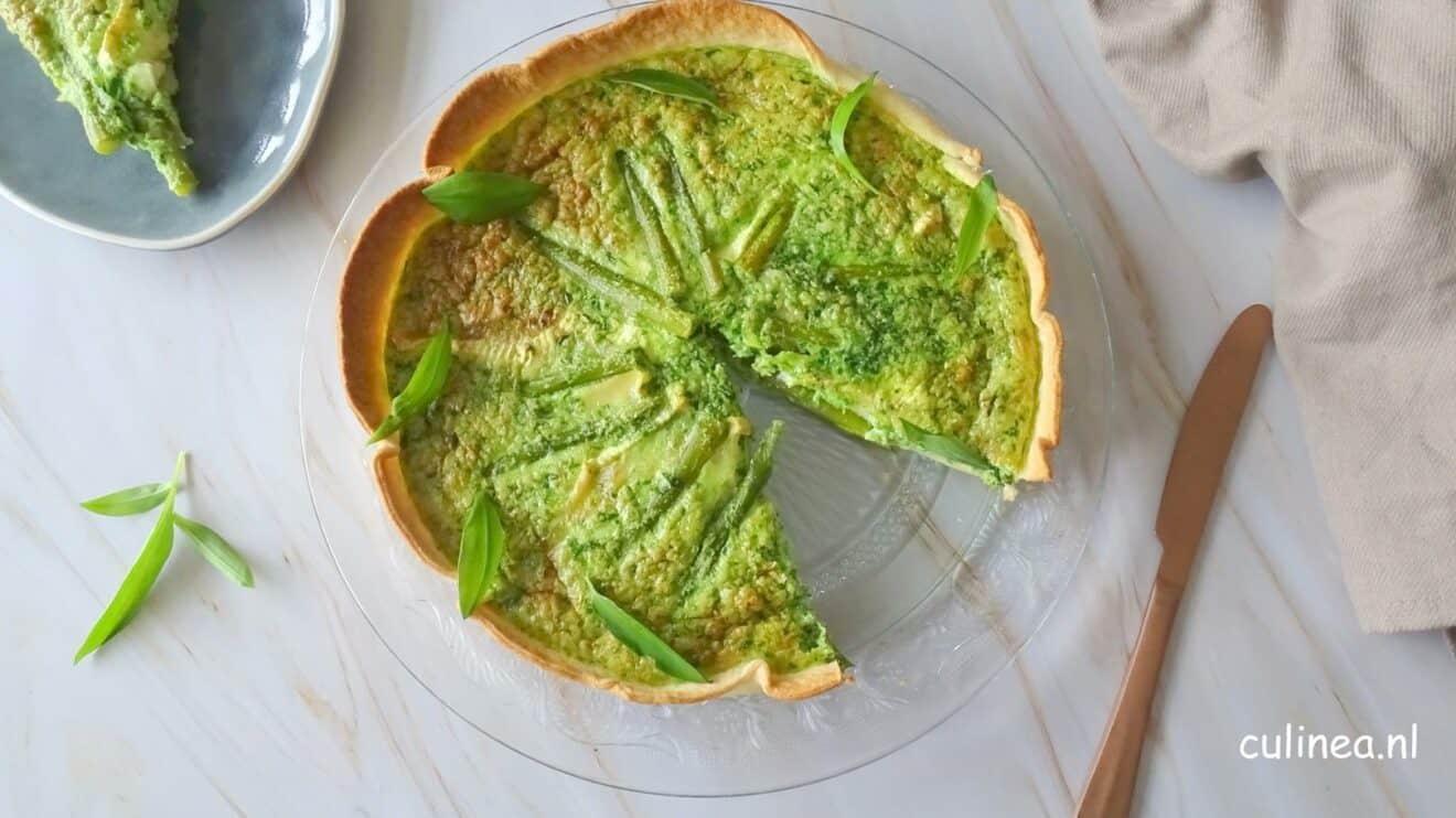 Quiche met groene asperges en brie