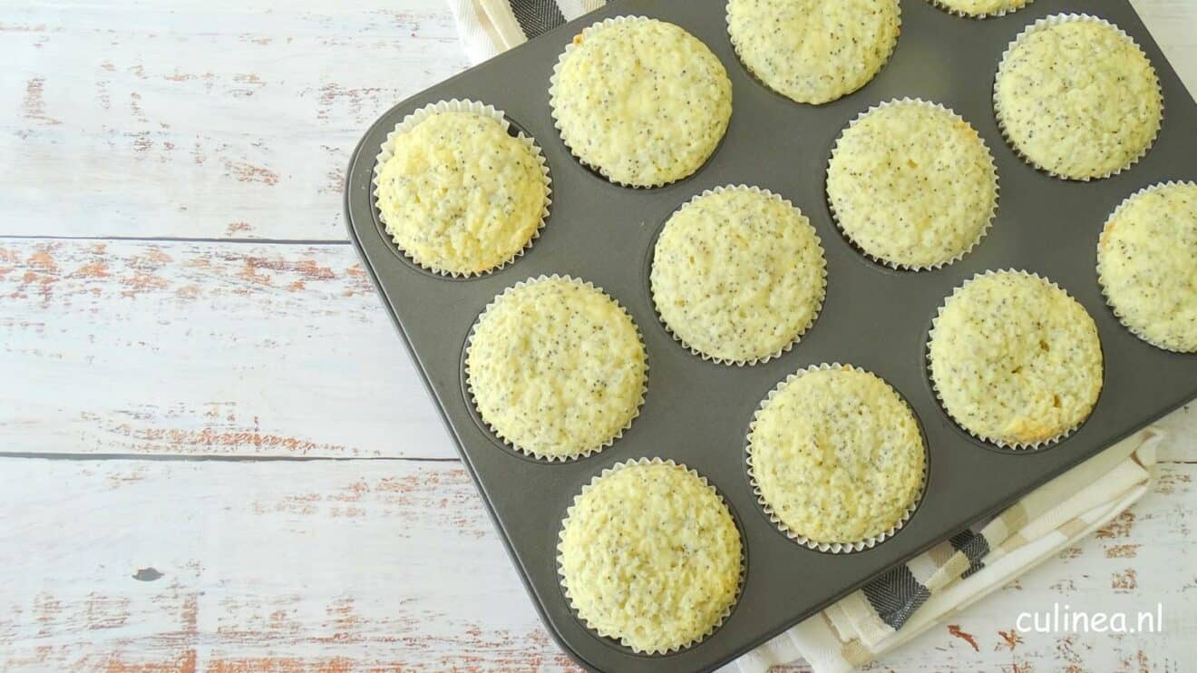 Ricotta, citroen en maanzaad muffins