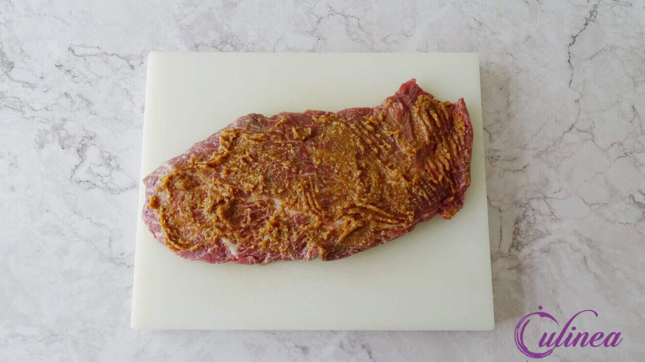 Miso flat iron steak