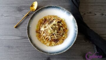 Miso orzotto met paddenstoelen