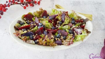 Salade met spelt, rode ui en biet