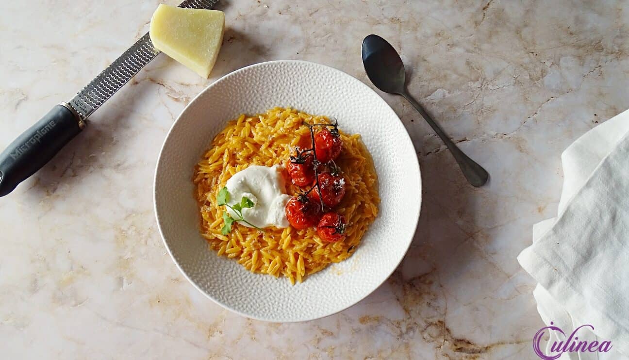 Orzotto alla Vodka met burrata