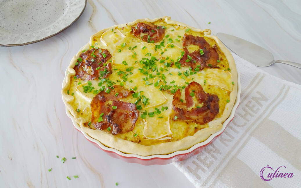 Quiche met zuurkool, spek en brie